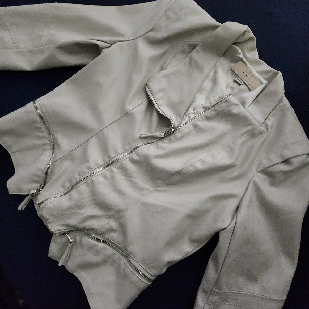 Blank NYC Women's Off-White Leather Jacket